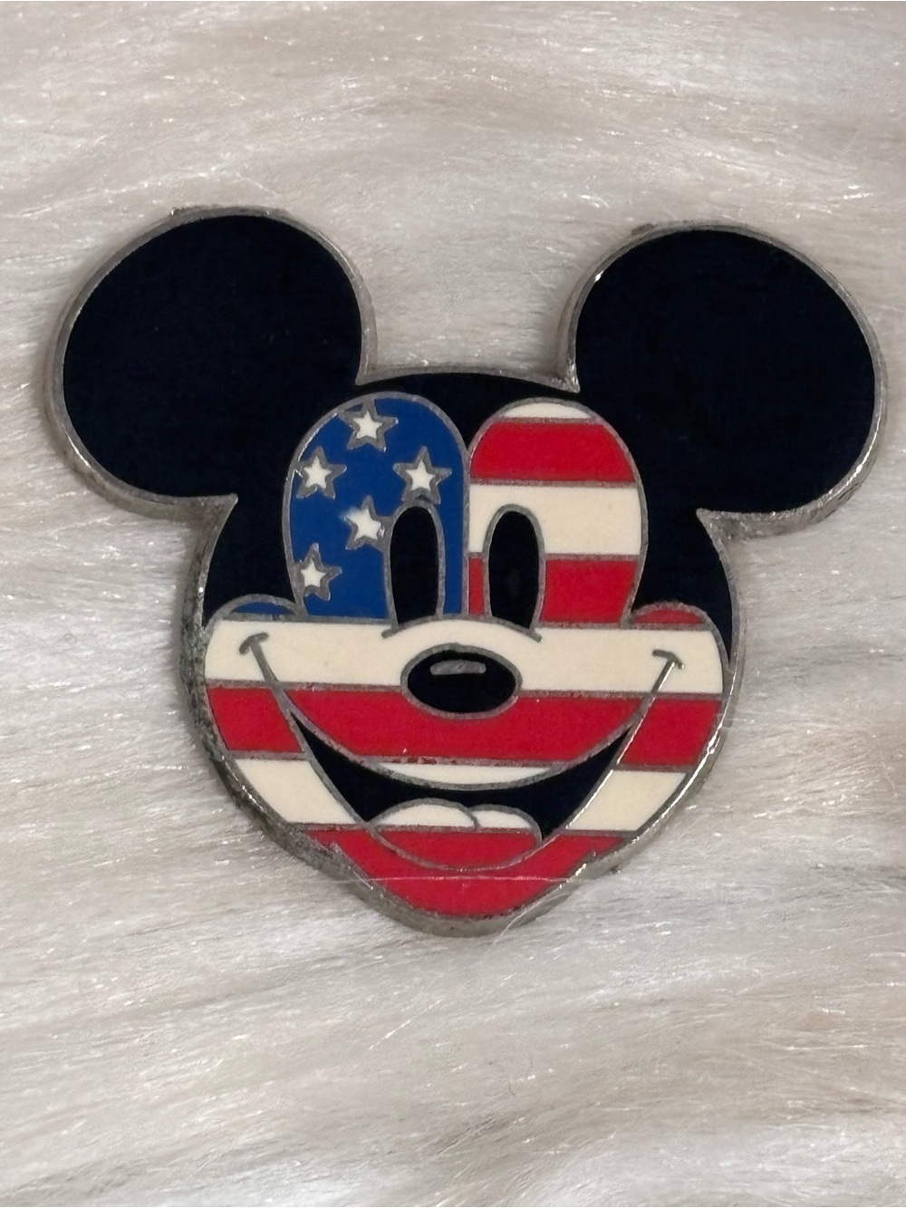 Disney Trading Pin Mickey Mouse Head American Flag